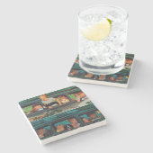 Coming and Going by Norman Rockwell Steinuntersetzer (Seitenansicht)