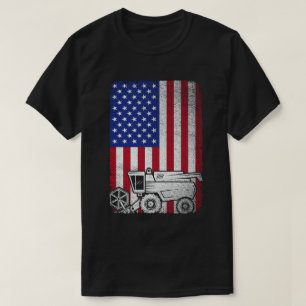 Coming Harvester American Flag Bauer Agriculture T-Shirt