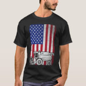 Coming Harvester American Flag Bauer Agriculture T-Shirt (Vorderseite)