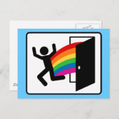 Coming Out Exit Sign Postkarte (Vorne/Hinten)