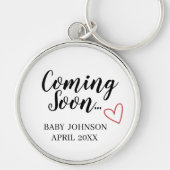 Coming Soon New Baby Announcement Keychain Schlüsselanhänger (Vorne)