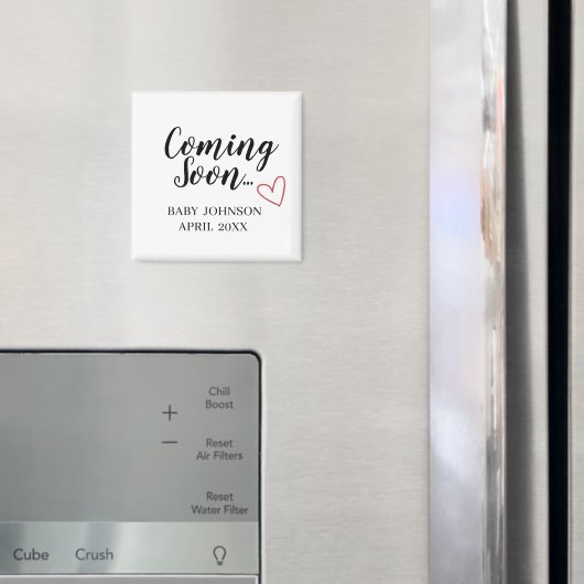 Coming Soon New Baby Announcement Magnet (In Situ (Kühlschrank))