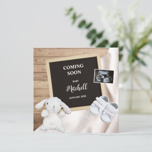 Coming Soon Photo Social Media Pregnancy Ankündigung (Stehend Vorderseite)