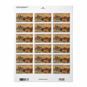 Coming Zuhause, 1942 von Maynard Dixon Adressaufkleber