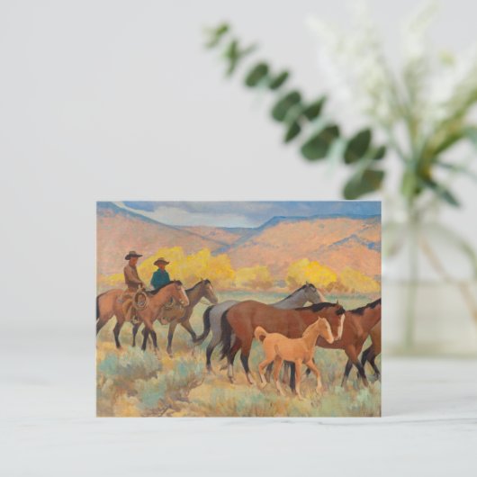 Coming Zuhause, 1942 von Maynard Dixon Postkarte (Stehend Vorderseite)