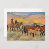 Coming Zuhause, 1942 von Maynard Dixon Postkarte (Vorne/Hinten)