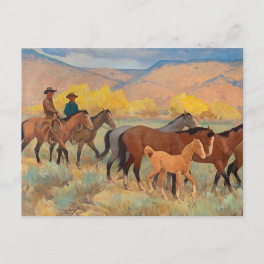 Coming Zuhause, 1942 von Maynard Dixon Postkarte (Vorderseite)