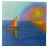 Coming Zuhause Abstrakt Pastelmalerei Fliese (Vorderseite)