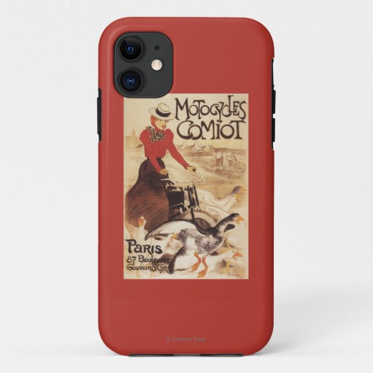 Comiot Motocycles Frau und Gänsepromo-Plakat Case-Mate iPhone Hülle (Rückseite)