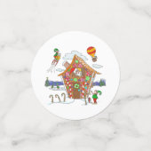 Comische Weihnachtsszene Santa Elves und Rudolph Konfetti (Klein Vorderseite)