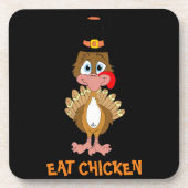 Comischer Erntedank Türkei Getränkeuntersetzer (Vorderseite)