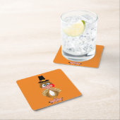 Comischer Erntedank Türkei Rechteckiger Pappuntersetzer (Vor Ort)