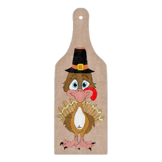 Comischer Erntedank Türkei Schneidebrett (Vorderseite)