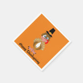 Comischer Erntedank Türkei Serviette (Ecke)