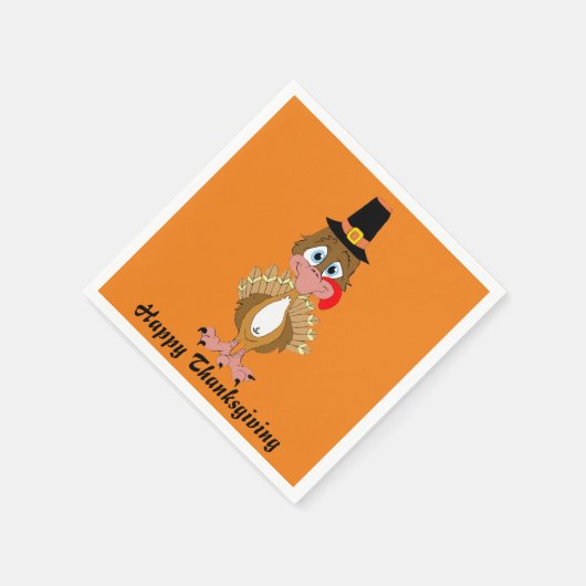 Comischer Erntedank Türkei Serviette (Ecke)