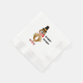 Comischer Erntedank Türkei Serviette (Ecke)