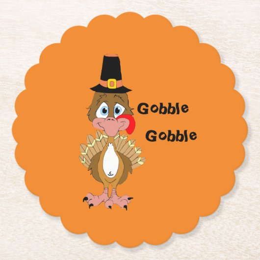 Comischer Erntedank Türkei Untersetzer (Vorderseite)