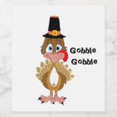 Comischer Erntedank Türkei Weinetikett (Einzelnes Label)