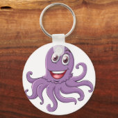Comischer Oktopus auf Weiß Schlüsselanhänger (Vorderseite)