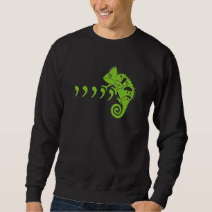 Comma Chameleon Funny 80's Music Texte Tiere Sweatshirt