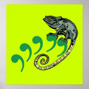 Comma Chameleon Poster $ 24,95