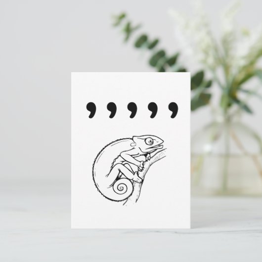 Comma Chameleon Postkarte (Stehend Vorderseite)