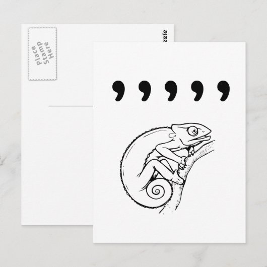 Comma Chameleon Postkarte (Vorne/Hinten)