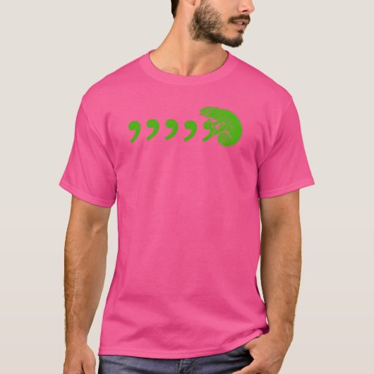 Comma Chameleon witzig T-Shirt (Vorderseite)
