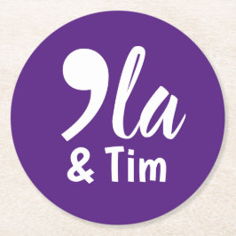 Comma Kamala und Tim 2024 Runder Pappuntersetzer