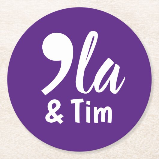 Comma Kamala und Tim 2024 Runder Pappuntersetzer (Vorderseite)