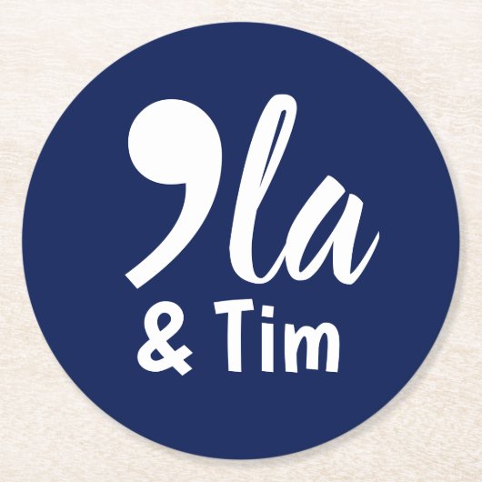 Comma Kamala und Tim 2024 Runder Pappuntersetzer (Vorderseite)