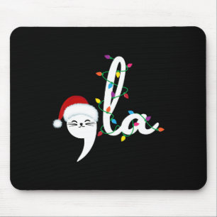 Comma La 2024 Funny Christmas Cat Lady Cat Xmas Mousepad