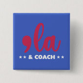 Comma la & Coach Kamala Harris Blue Button (Vorderseite)