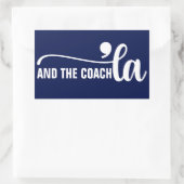 Comma la & Coach | Kamala Harris Coach Blue Rechteckiger Aufkleber (Tasche)