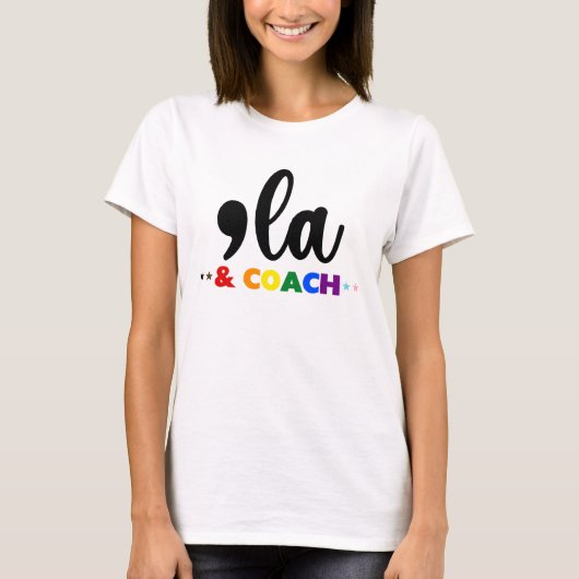 Comma la & Coach Kamala Harris Progressiver Preis T-Shirt (Vorderseite)