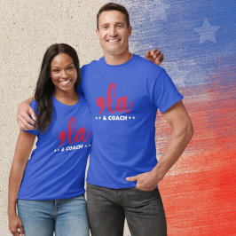Comma la & Coach Kamala Harris Tim Walz Blue T-Shirt