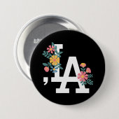 Comma la Floral Kamala Harris für den Präsidenten Button (Vorne & Hinten)