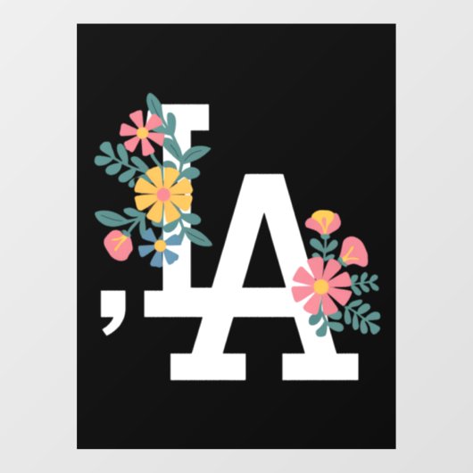 Comma la Floral Kamala Harris für den Präsidenten  Fensteraufkleber (Blatt)