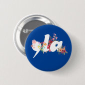 Comma la Floral Kamala Harris Präsident Blume Button (Vorne & Hinten)