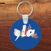 Comma la Floral Kamala Harris Präsident Blume Schlüsselanhänger (Rückseite)