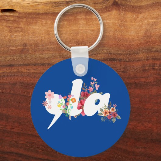 Comma la Floral Kamala Harris Präsident Blume Schlüsselanhänger (Vorderseite)