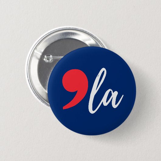 Comma La Funny Kamala Harris 2024 Button (Vorne & Hinten)