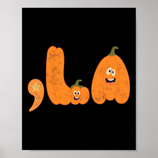 Comma La Funny Kamala Pumpkins Halloween Poster (Vorne)