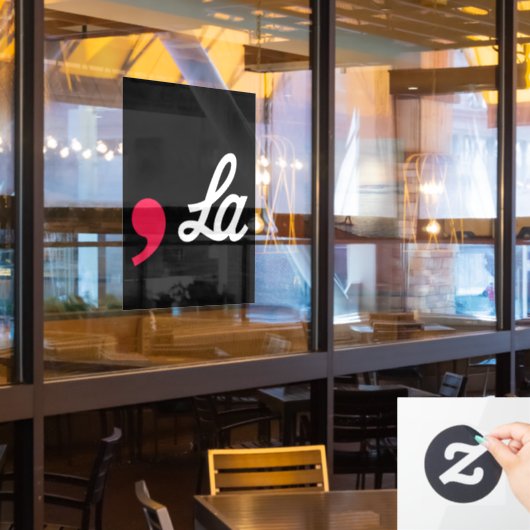 Comma La Funny Punctuation Kamala Harris Fensteraufkleber (Restaurantfenster)