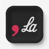 Comma La Funny Punctuation Kamala Harris Pappteller (Vorderseite)
