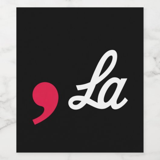 Comma La Funny Punctuation Kamala Harris Weinetikett (Einzelnes Label)