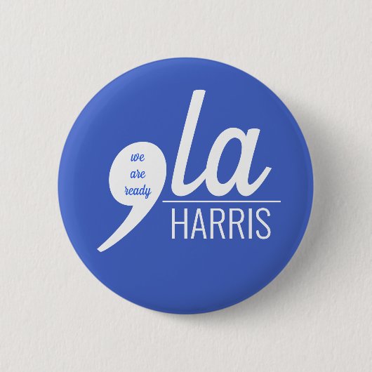 Comma-LA für Kamala Harris Button (Vorderseite)