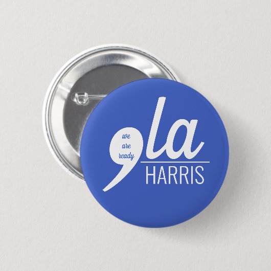 Comma-LA für Kamala Harris Button (Vorne & Hinten)