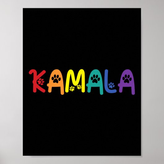 Comma La Harris Funny Cat Lettering Lgbt Rainbow F Poster (Vorne)