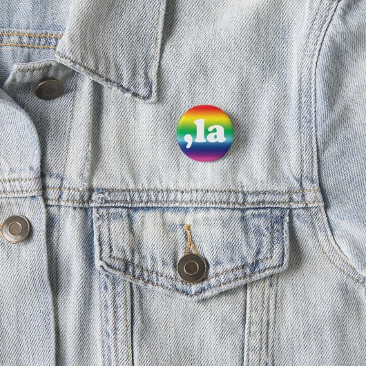 Comma La kamala Aussprache Gefälle Regenbogen Button (Beispiel)